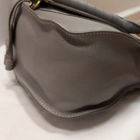 ⚡SOLD⚡NWT Chloé Marcie Satchel Bag in Cashmere Grey Grain Leather - Picture 10 of 16